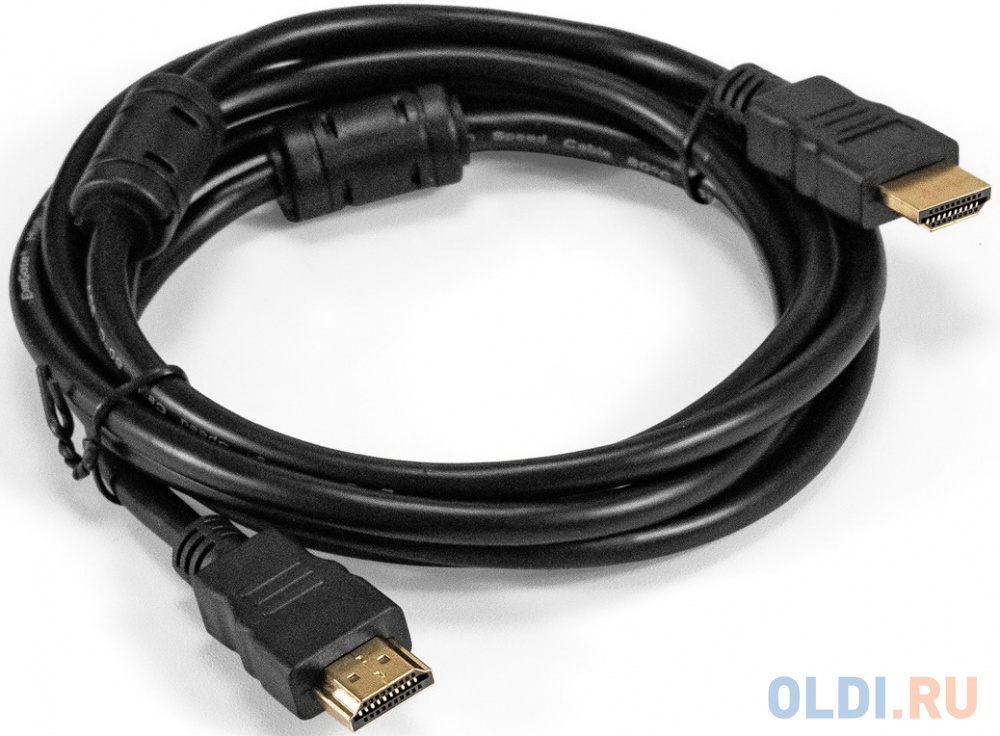 Exegate EX294689RUS Кабель HDMI ExeGate EX-CC-HDMI-2.0F (19M/19M, 2м, v1.4b, ферритовые кольца, позолоченные контакты)