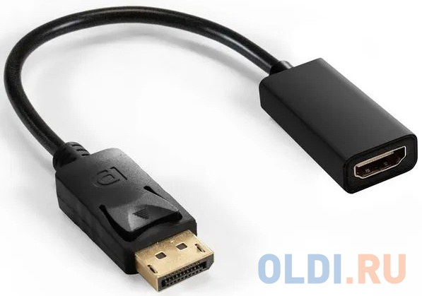 Exegate EX294706RUS Кабель-переходник DisplayPort-HDMI ExeGate EX-DPM-HDMIF-0.1 (20M/19F, 0,1м)