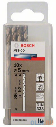 Сверло по металлу BOSCH 2608585885  10шт. HSS-CO 5мм STANDARD