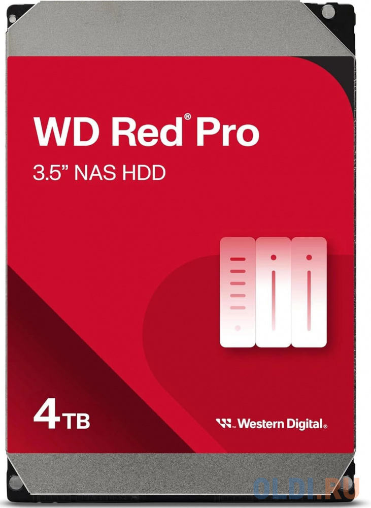 Жесткие диски 3.5 Western Digital  ОЛДИ Жесткий диск WD SATA-III 4TB WD4005FFBX NAS Red Pro (7200rpm) 256Mb 3.5"