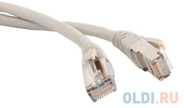 Патч-корд RJ45 - RJ45, 4 пары, FTP, категория 5е, 1 м, серый, TWT TWT-45-45-1.0/S-GY