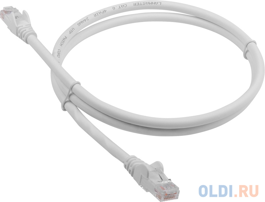 Патч-корд Lanmaster LAN-PC45/U6-2.0-WH вилка RJ-45-вилка RJ-45 кат.6 2м белый LSZH (уп.:1шт)