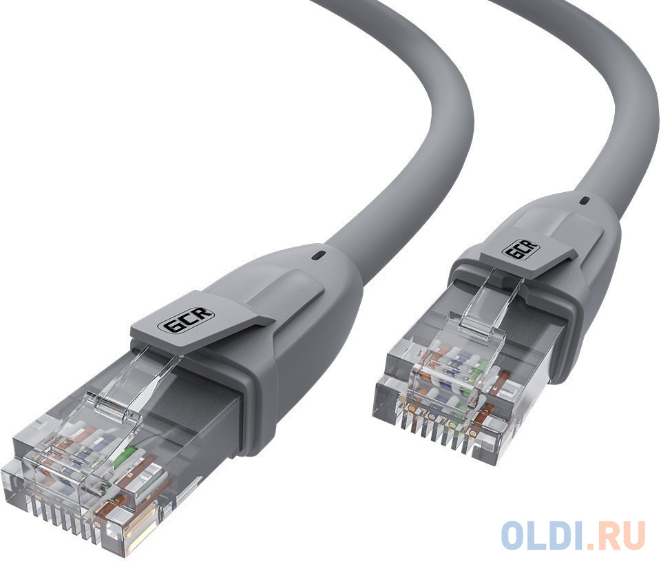 GCR Патч-корд прямой 1.5m UTP кат.6, серый, 24 AWG, ethernet high speed, RJ45, T568B, GCR-52418