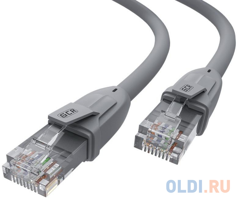 GCR Патч-корд прямой 2.0m UTP кат.6, серый, 24 AWG, ethernet high speed, RJ45, T568B, GCR-52592