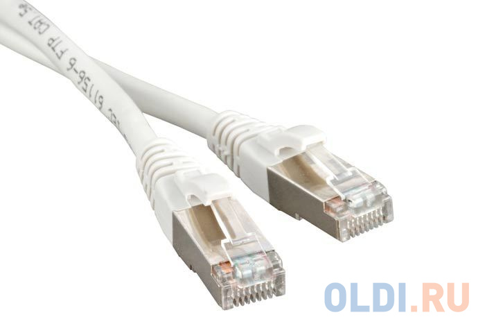 Патч-корд RJ45 - RJ45, 4 пары, FTP, категория 5е, 1 м, белый. LSZH, LANMASTER LAN-PC45/S5E-1.0-WH