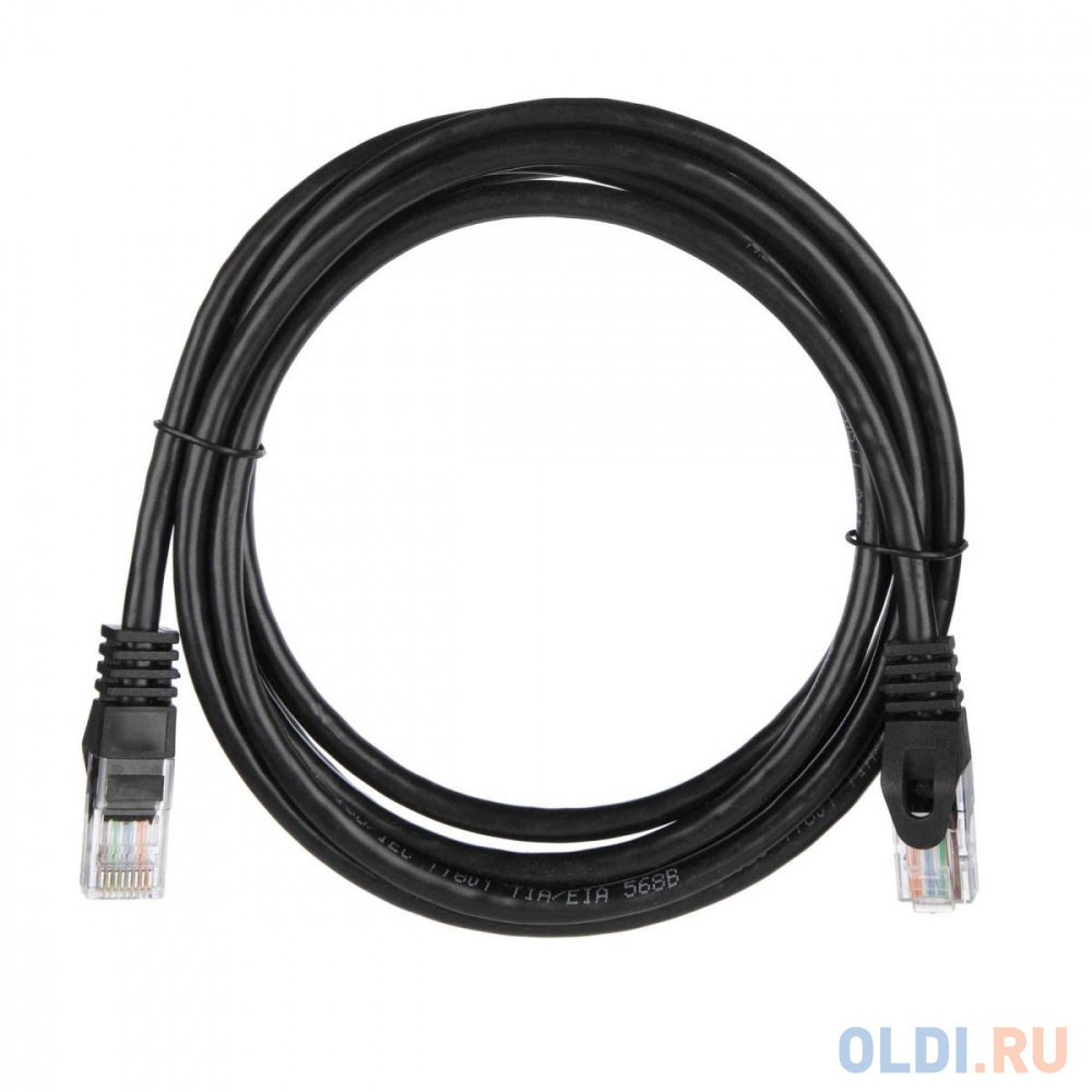 Патч-корд ACD-LPU5C-20B [ACD-LPU5C-20B] Cat5e UTP 24AWG 4Pair, 7/0.18мм CU Черный, 2.0м, (741777)