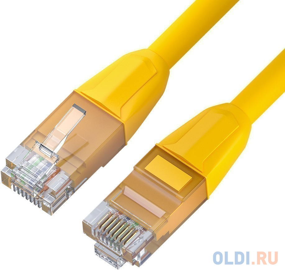 GCR Патч-корд прямой 3.0m LSZH UTP кат.6, желтый, 24 AWG, литой без фиксатора, ethernet high speed, RJ45, T568B