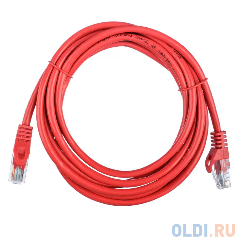 Патч-корд ACD-LPU5E-50R [ACD-LPU5E-50R] Cat5e UTP 24AWG 4Pair, 7/0.18мм CCA Красный, 5.0м, (741630)