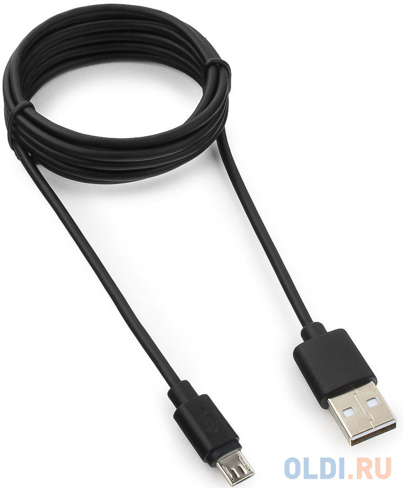 Кабель microUSB 1.8м Гарнизон круглый черный