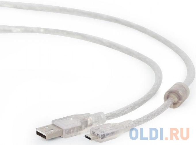 Кабель microUSB 1.8м Cablexpert CCP-mUSB2-AMBM-6-TR круглый прозрачный