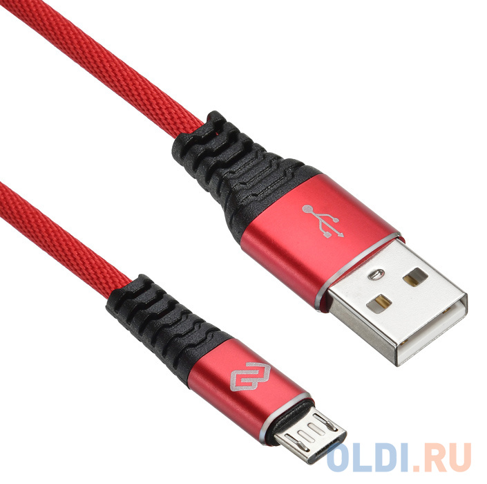 Кабель microUSB 1.2м Digma 1080371 круглый красный