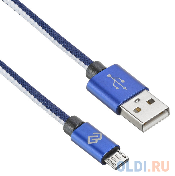 Кабель microUSB 1.2м Digma 1080399 круглый синий