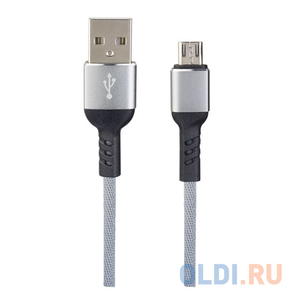 Кабель microUSB 1м Perfeo U4806 круглый серый