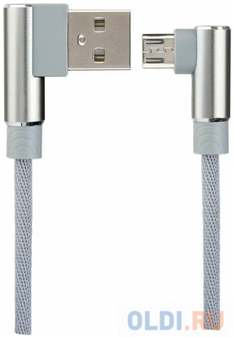 PERFEO Кабель USB2.0 A вилка - Micro USB вилка, угловой, серый, длина 1 м., бокс (U4805)