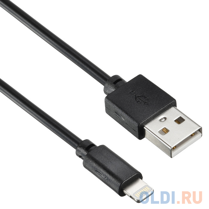 Кабель Lightning 2м Digma 1084561 круглый черный