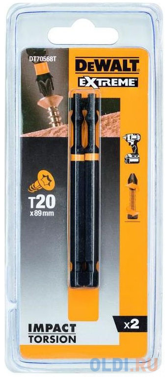  Бита DEWALT DT70568T-QZ  ударная IMPACT Torsion T20 85мм  (2 шт)