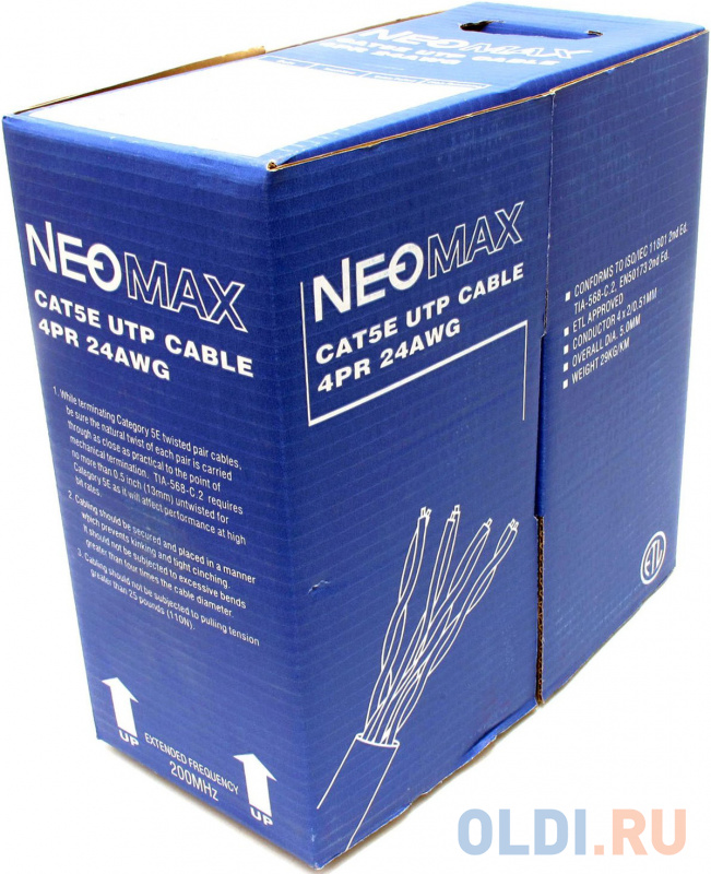 Кабель Neomax NM10101 UTP 200Mhz, 4 пары, Кат. 5е, 305 м. Медный