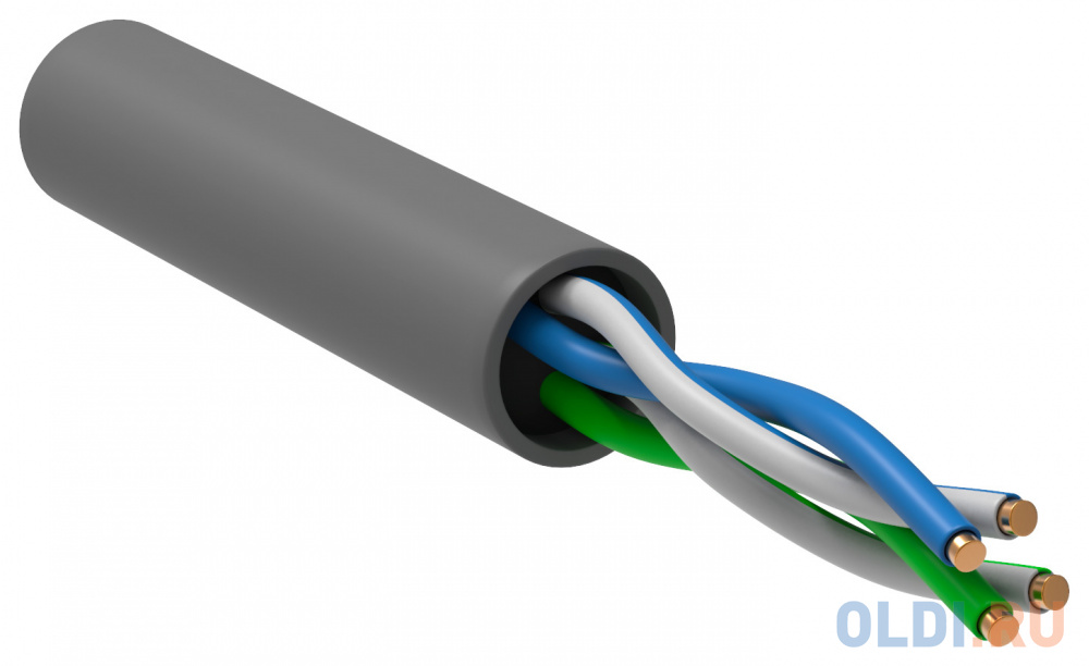 Кабель информационный ITK BC1-C5E02-111-305-G кат.5е U/UTP не экранированный 2X2 PVC внутренний 305м серый