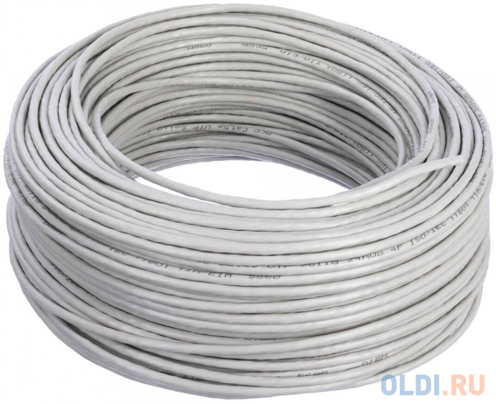 Кабель ACD-LBU5E-1HA [ACD-LBU5E-1HA] Cat5e UTP 24AWG 4Pair Solid type 0.50мм CCA(25%), PVC,100м бухта, Серый, (741951)