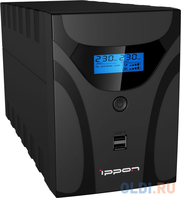  ИБП Ippon Smart Power Pro II Euro 2200 2200VA/1200W LCD,RS232,RJ-45,USB (4 EURO)