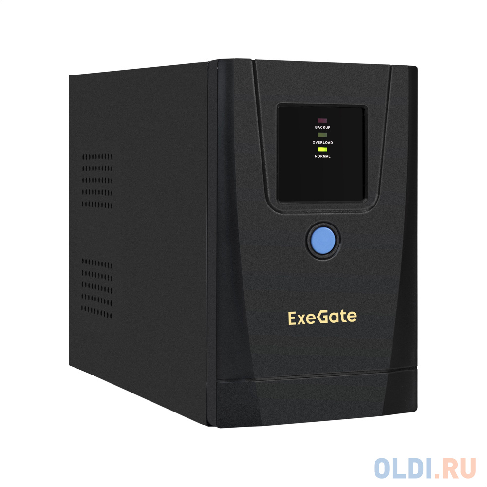 Источники бесперебойного питания  ОЛДИ ИБП ExeGate SpecialPro UNB-650.LED.AVR.1SH.2C13 <650VA/360W, LED, AVR, 1*Schuko+2*C13, металлический корпус, Black>