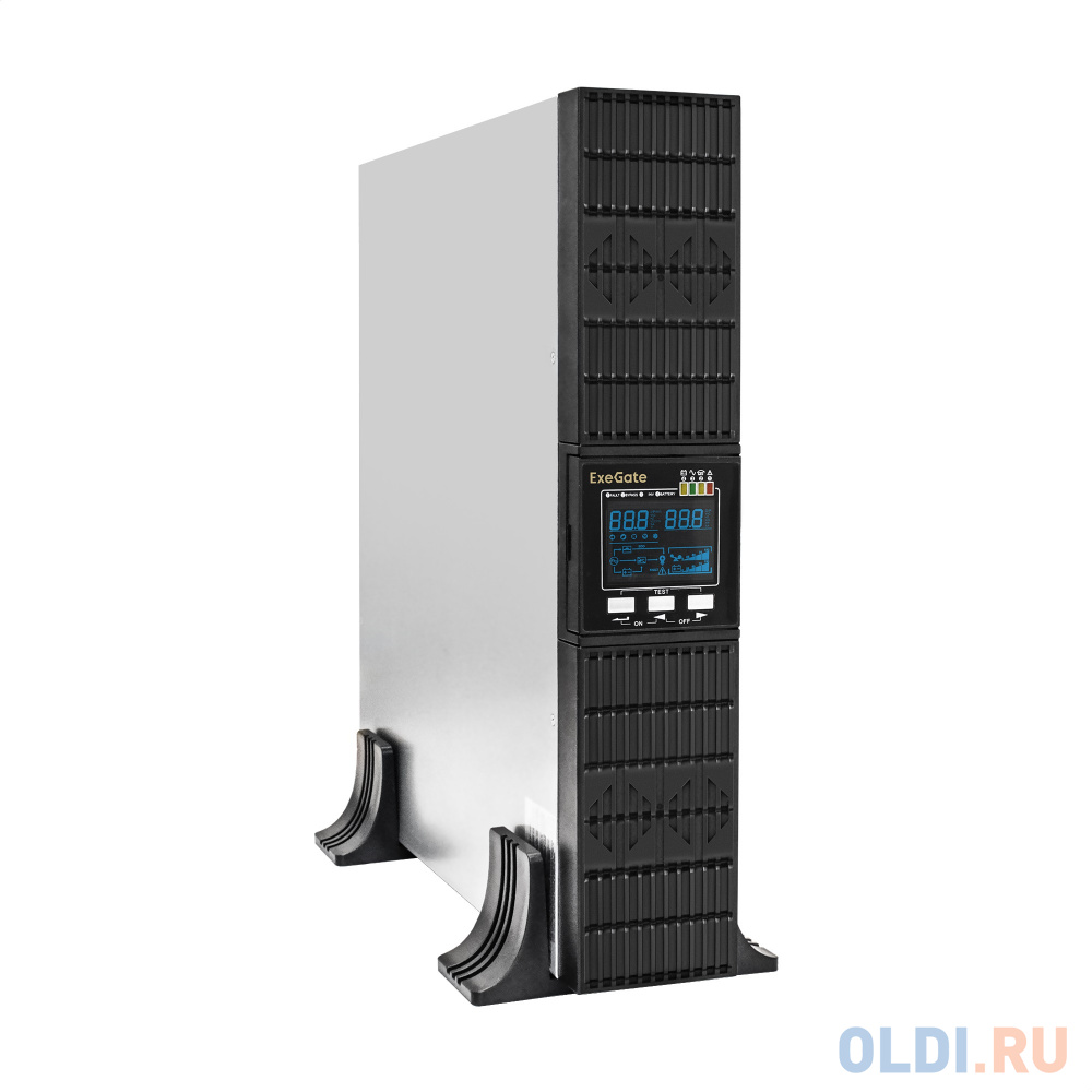 ИБП On-line ExeGate PowerExpert ULS-3000.LCD.AVR.1SH.2C13.USB.RS232.SNMP.2U <3000VA/3000W, On-Line, PF=1, LCD, 1*Schuko+2*C13, RS232, USB, SNMP-slo