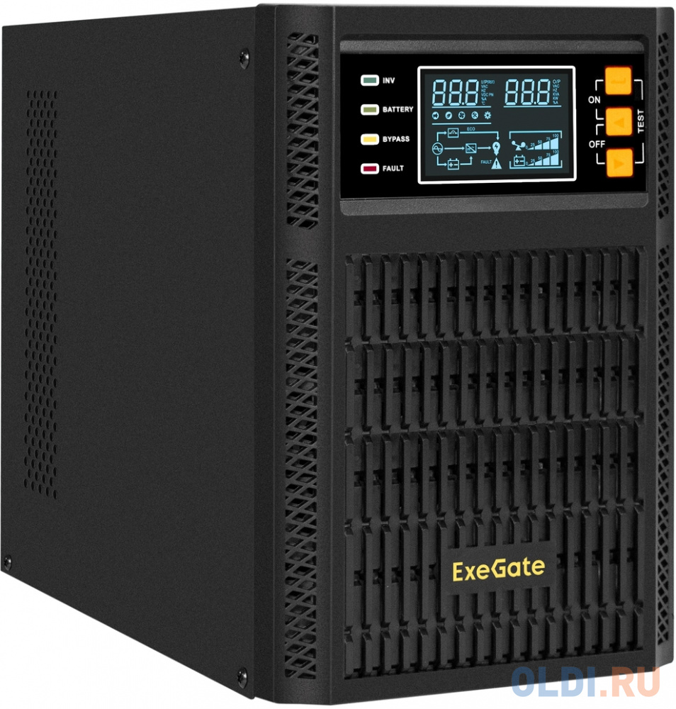 ИБП On-line ExeGate PowerExpert TL-1000.LCD.AVR.2SH.USB.RS232.SNMP <1000VA/1000W, On-Line, PF=1, LCD, 2*Schuko, RS232, USB, SNMP-slot, встроенные б