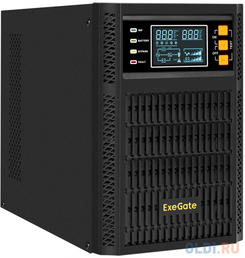 ИБП On-line ExeGate PowerExpert TL-2000.LCD.AVR.3SH.USB.RS232.SNMP <2000VA/2000W, On-Line, PF=1, LCD, 3*Schuko, RS232, USB, SNMP-slot, встроенные б