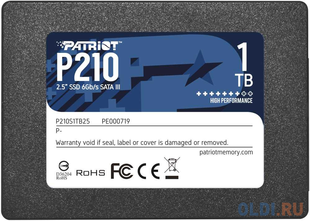 SSD накопитель Patriot P210S1TB25 1 Tb SATA-III