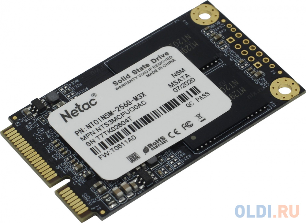 SSD Netac  ОЛДИ SSD накопитель Netac N5M 256 Gb mSATA NT01N5M-256G-M3X