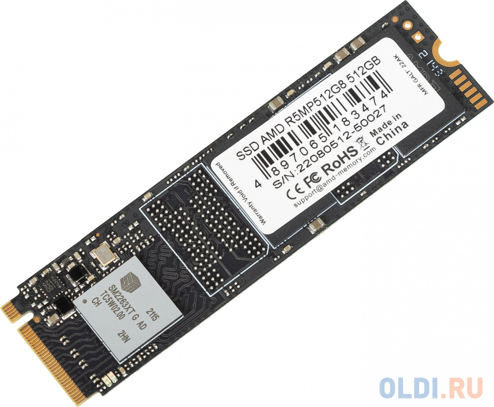 M.2 2280 512GB AMD Radeon R5 Client SSD R5MP512G8 PCIe Gen3x4 with NVMe, 3D TLC, RTL (183474)