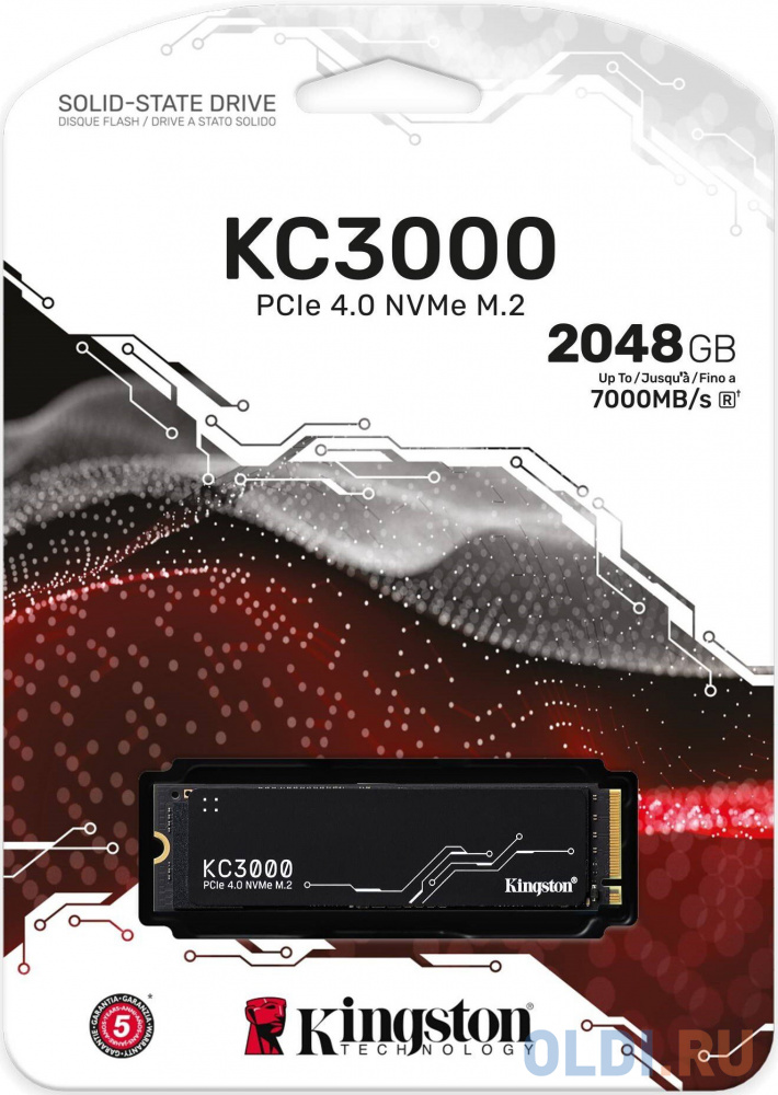 SSD Kingston SSD накопитель Kingston KC3000 2 Tb PCI-E 4.0 х4 SKC3000D/2048G