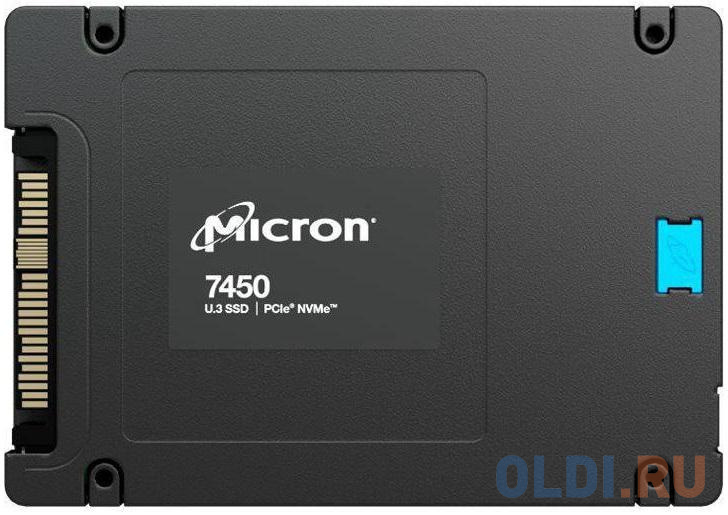 Micron SSD 7450 PRO, 3840GB, U.3(2.5" 15mm), NVMe, PCIe 4.0 x4, 3D TLC, R/W 6800/5300MB/s, IOPs 1 000 000/180 000, TBW 7300, DWPD 1 (12 мес.)