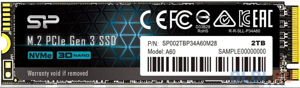 SSD накопитель Silicon Power A60 2 Tb PCI-E 3.0 x4