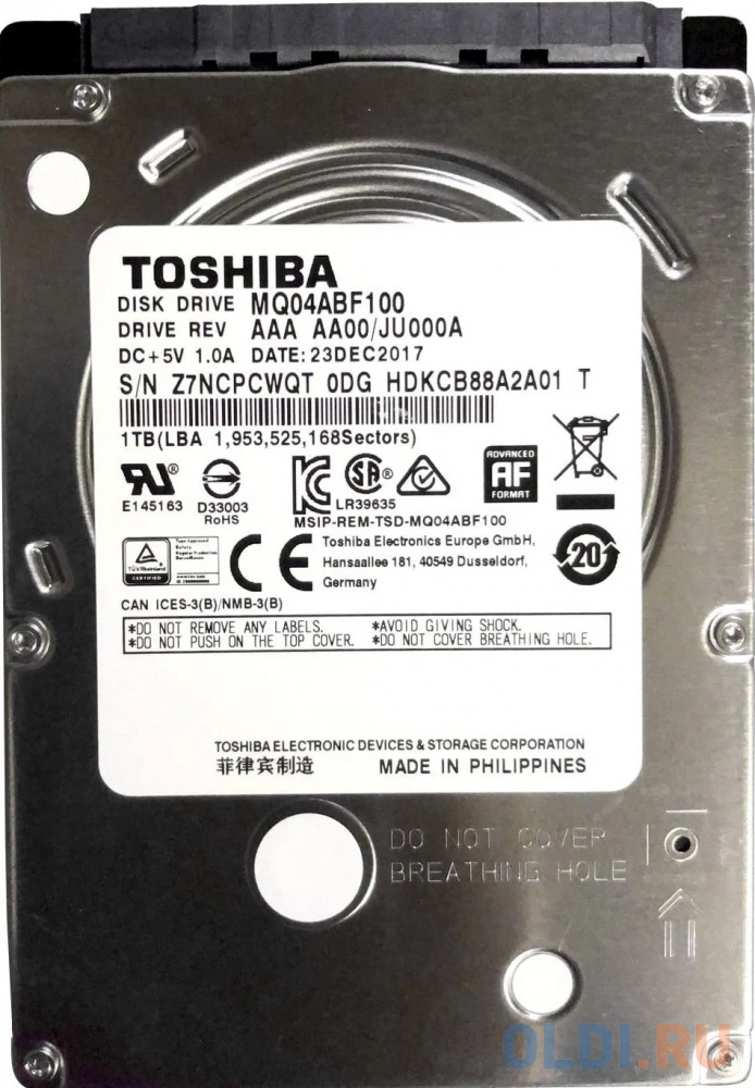 Жесткий диск для ноутбука 2.5" 1 Tb 5400 rpm 128 Mb Toshiba