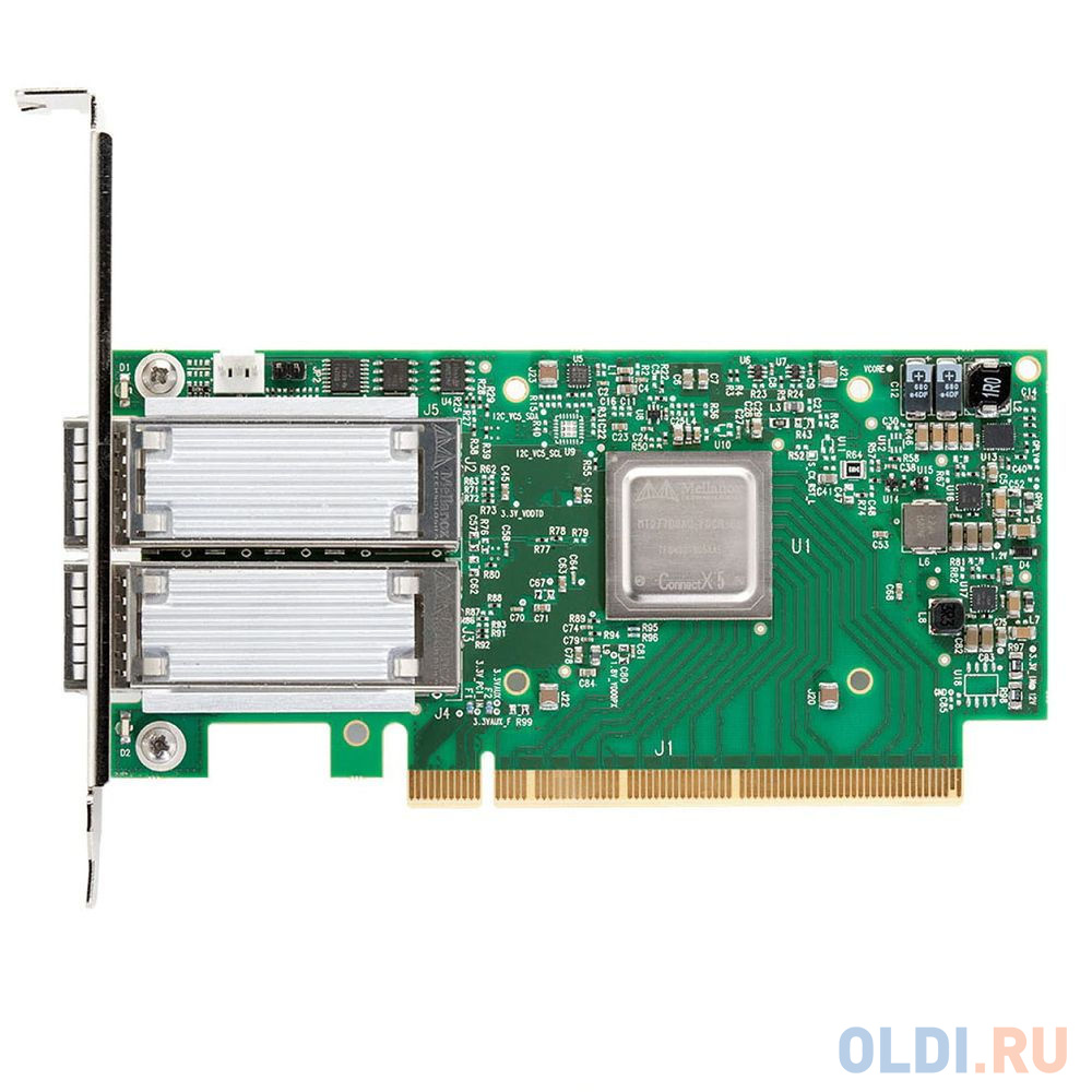 ConnectX®-5 Ex EN network interface card, 100GbE dual-port QSFP28, PCIe4.0 x16, tall bracket