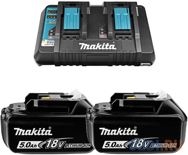 Аккумулятор+з\\у MAKITA 191L75-3  DC18RD-1шт+BL1850B-2шт,18В,5.0Ач,Li-ion,кор