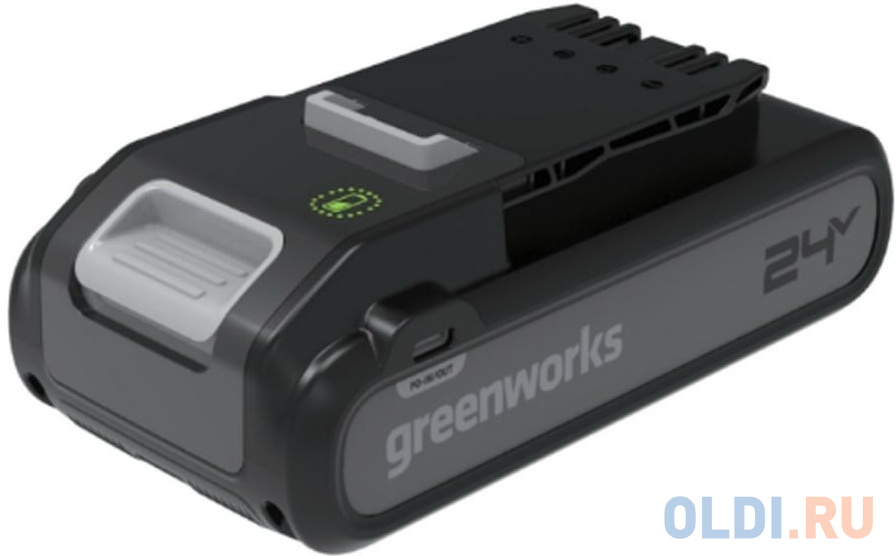 Аккумулятор Greenworks G24B4+  24V, 4Ач, с двумя USB-C разъемами 2940407