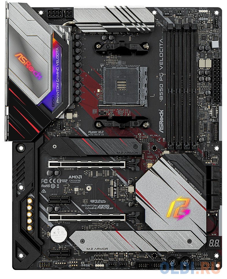 Материнская плата ASRock B550 PG VELOCITA Socket AM4 AMD B550 4xDDR4 2xPCI-E 16x 2xPCI-E 1x 6 ATX Retail