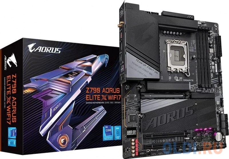   ОЛДИ Материнская плата Gigabyte Z790 A ELITE X WIFI7 Soc-1700 Intel Z790 4xDDR5 ATX AC`97 8ch(7.1) 2.5Gg RAID+HDMI+DP