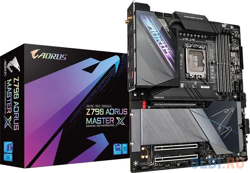   ОЛДИ Материнская плата Gigabyte Z790 AORUS MASTER X Soc-1700 Intel Z790 4xDDR5 ATX AC`97 6ch(5.1) 10Gigabit RAID+DP