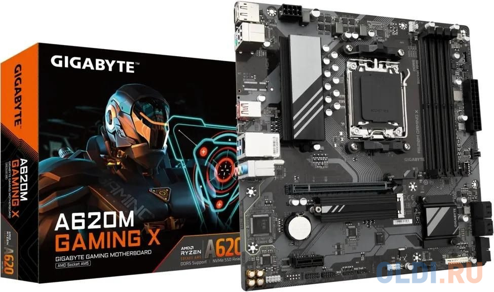  Материнская плата Gigabyte A620M GAMING X SocketAM5 AMD A620 4xDDR5 mATX AC`97 8ch(7.1) GbLAN RAID+HDMI+DP