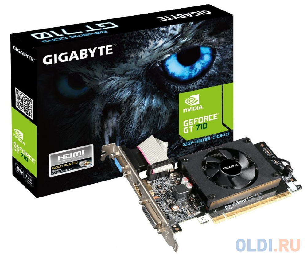 Видеокарта GigaByte GeForce GT 710 GV-N710D3-2GL 2048 Мб