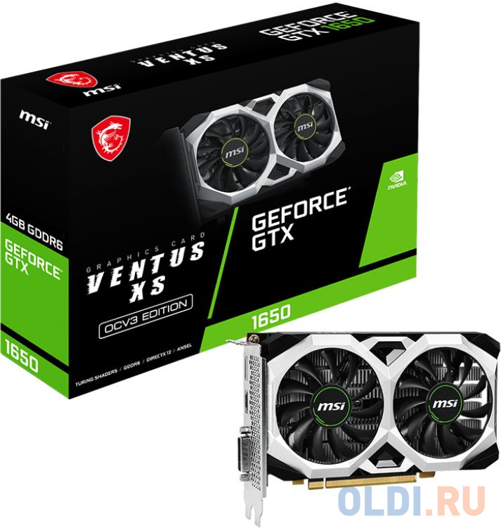 Видеокарта MSI GeForce GTX 1650 D6 VENTUS XS OCV3 4096 Мб