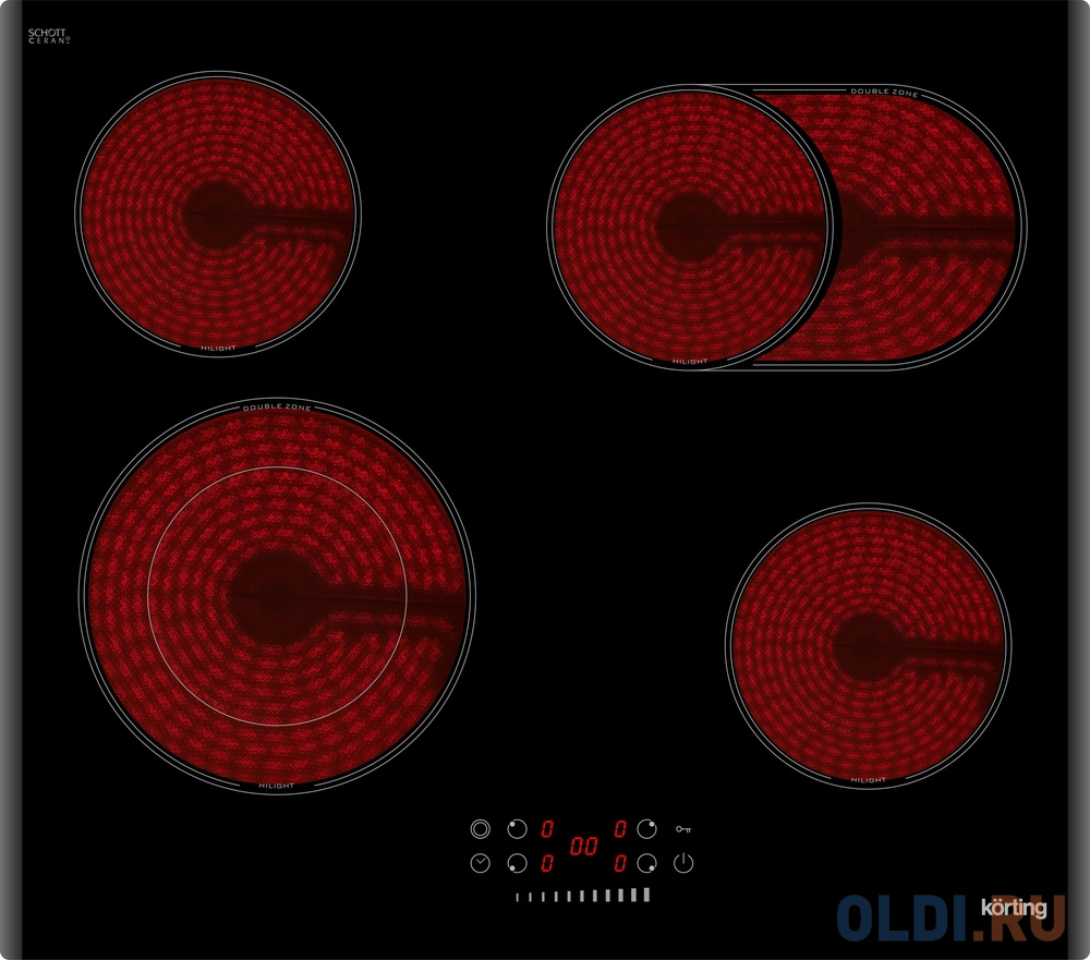 Варочная панель электрическая Korting HK 62550 B черный
