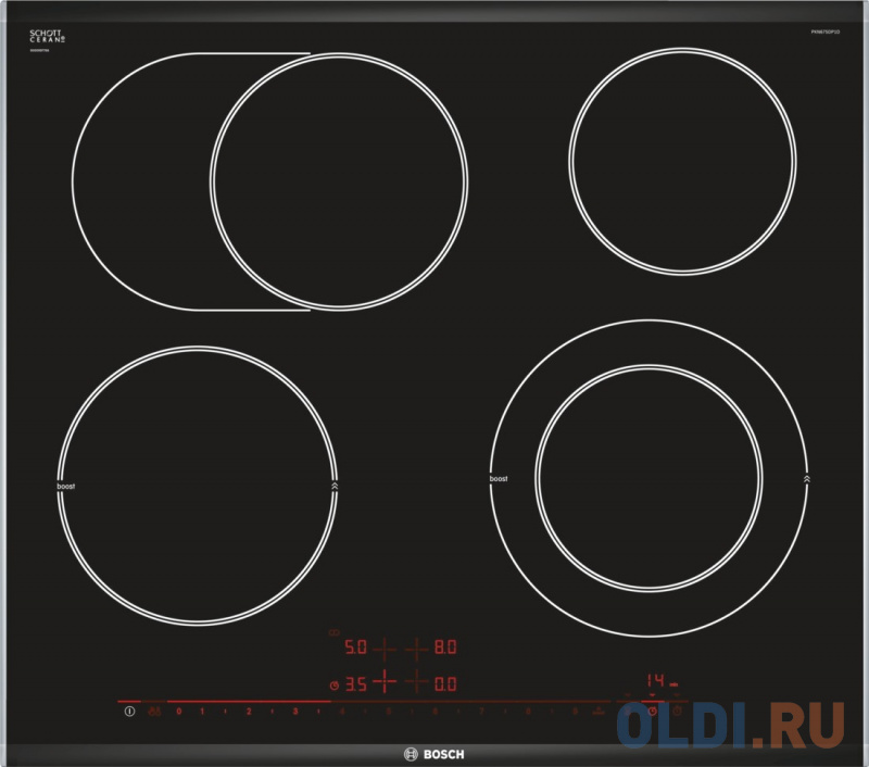 Варочная панель электрическая Bosch PKN675DP1D черный