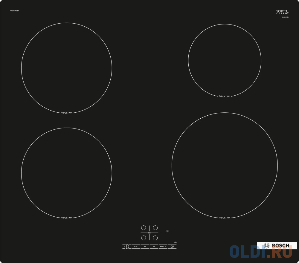 Варочная панель индукционная Bosch PUE61RBB6E черный