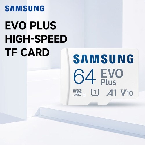 SAMSUNG EVO Plus 64GB TF Card U1 A1 V10 Высокоскоростная карта Micro SD со скоростью чтения до 130 МБ/с для мониторинга безопасности планшета телефона