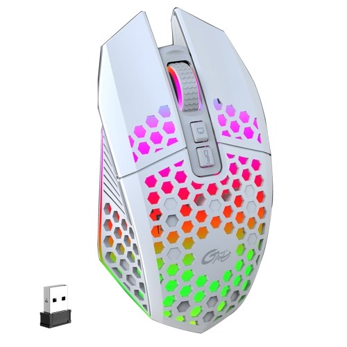 Беспроводная компьютерная мышь 2,4G для ноутбука с USB-приемником Цветная светодиодная подсветка 800/1200/1600 3-уровневая DIP-встроенная аккумуляторная батарея