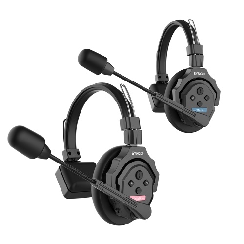   Tomtop 2 упаковки SYNCO Xtalk X2 Беспроводная гарнитура для внутренней связи на 2 человека